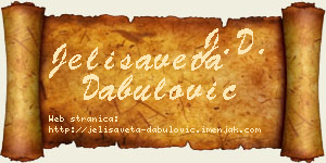 Jelisaveta Dabulović vizit kartica